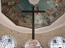 Magellan's Cross, which is said to be the cross planted by Ferdinand Magellan's expedition in 1521. Magellan's Cross inside front (Cebu City; 09-07-2022).jpg