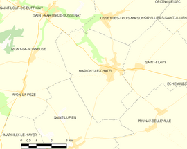 Mapa obce Marigny-le-Châtel