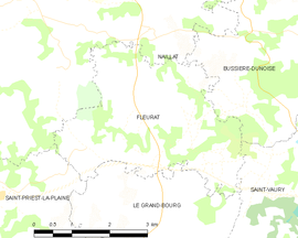 Mapa obce Fleurat