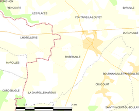 Mapa obce Thiberville