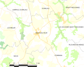 Mapa obce Saint-Sauveur