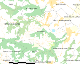 Mapa obce Lézigneux
