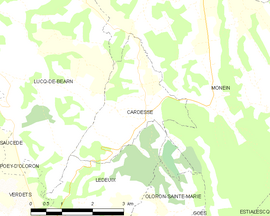 Mapa obce Cardesse