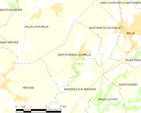 Poziția localității Saint-Romans-lès-Melle