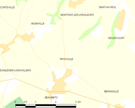 Mapa obce Prouville