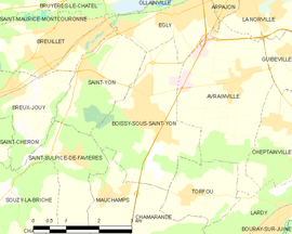 Mapa obce Boissy-sous-Saint-Yon