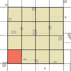 Washington Township, Butler County, Iowa.svg'yi vurgulayan harita