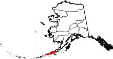 Harta e Aleutians East Borough në Alaska