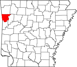 Map of Arkansas highlighting Crawford County.svg
