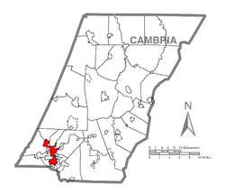 Location of Johnstown in Cambria County