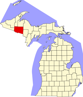 Map of Michigan highlighting Iron County.svg