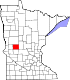 Harta statului Minnesota indicând comitatul Douglas