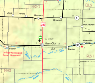 <span class="mw-page-title-main">Arnold, Kansas</span> Unincorporated community in Ness County, Kansas