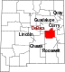 Harta statului New Mexico indicând comitatul De Baca