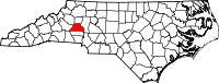 Map of Severna Karolina highlighting Catawba County