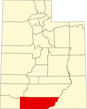 Mapa de Utah com destaque para o Condado de Kane