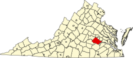 Locatie van Chesterfield County in Virginia