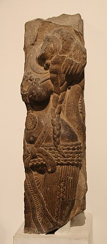 The "Mehrauli Yakshi", dated to 150 BCE, Mathura. Mehrauli Yakshi, 150 BCE, Mathura.jpg