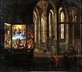 ハンス・メムリンクによる絵画作品「最後の審判」が飾られた聖マリア教会の内部（バルトロマウス・ミルウィッツ、1635年）