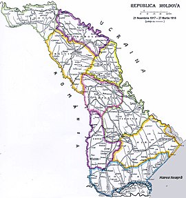 Mapa Moldavske Demokratske Republike 1917. godine