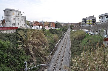 Español: Línea de Puigcerdà en Mollet del Vallès, mirando hacia Mollet-Santa Rosa y Barcelona. Español: Línia de Puigcerdà a Mollet del Vallès, mirant cap a Mollet - Santa Rosa i Barcelona.