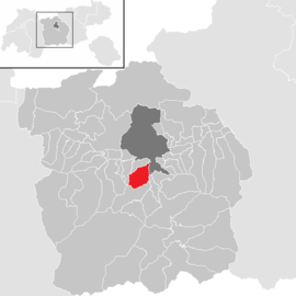 Poloha obce Mutters v okrese Innsbruck-vidiek (klikacia mapa)