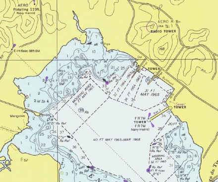 Detail of a United States NOAA chart, showing a harbour area