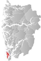 Localização do município na província de Vestland