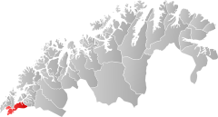 Położenie gminy w prowincji Troms og Finnmark