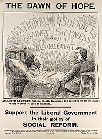 Britanska brošura Liberalne stranke, ki je izrazila podporo Nacionalnemu Zakonu o zdravstvenem zavarovanju iz leta 1911. Zakonodaja, ki je koristna za bolne in brezposelne delavce, je prispevala mejnik v razvoju socialnega varstva.
