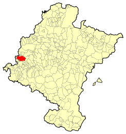 Ubicación del municipio de Lana en Navarra.