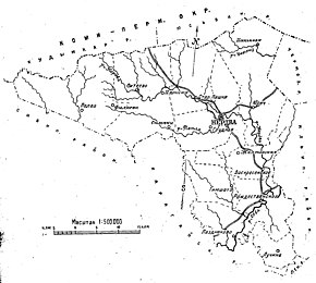 Карта Нердвинского района в 1928 году