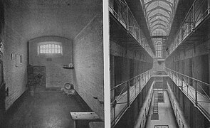 Une cellule et les coursives intérieures en 1896