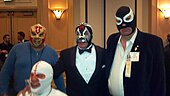 (Left to right) Chicano Flame, The Destroyer (front), Mil Mascaras and Nighthawk in Las Vegas at the 2012 Cauliflower Alley Club reunion. Nighthawk with Destroyer and Mil Mascaras.jpg