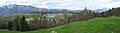 Unternofels und Bangs (im Hintergrund mitte-links), Panorama vom Schellenberg, Blick nach Nordwesten ins Rheintal Richtung Rote Au (mit Matschels und Illspitz)