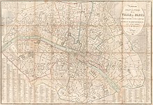 1833 (Rosselin, Nouveau plan routier de la ville de Paris, ou, Guide éxact de cette capitale, divisée en XII arrondissemens avec leurs mairies et en 48 quartiers)