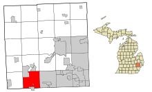 Oakland County Michigan Incorporated and Unincorporated areas Novi highlighted.svg
