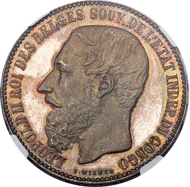 File:Obverse of a Belgian Congo 5 Franc.jpg