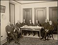 Board of Trustees of the Heye Foundation in 1920, from left to right are: Minor C. Keith, James Bishop Ford, George Gustav Heye, Frederick Kimber Seward, F. Kingsbury Curtis, Samuel Riber, Jr., Archer Milton Huntington, and Harmon Washington Hendricks