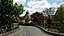 Killianskapelle vom Sportplatzweg über die Krnaubrücke hinweg fotografiert. Am rechten Bildrand der Stadtpark. Am linken Bildrand die blühenden Kastan...