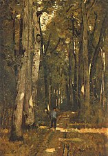 Paál László: Út a fontainbleau-i erdőben (1877)