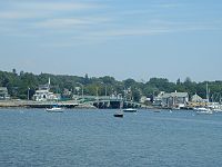 The village of Padanaram, with its bridge in the foreground Padanaram Bridge.JPG