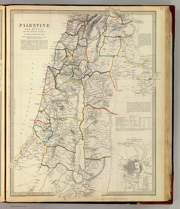 Palestine with the Hauran and the adjacent districts, William Hughes 1843