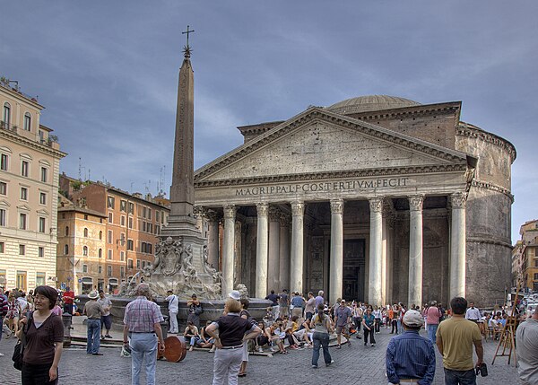 The Pantheon, a surviving architecture of the Roman Empire, and a symbol of its civilization.