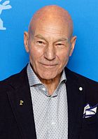 Patrick Stewart and the cast of Star Trek: The Next Generation guest-starred in "Not All Dogs Go to Heaven". Patrick Stewart Photo Call Logan Berlinale 2017 (cropped).jpg
