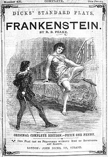 Cover of Peakes' Presumption; or, the Fate of Frankenstein (1823) Peake-1823-play.jpg