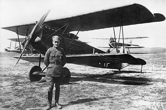 Ernst Udet beside his Fokker DVII nicknamed "Lo"