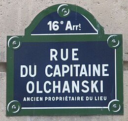 A Rue du Capitaine-Olchanski cikk szemléltető képe