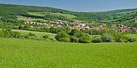 Čeština: Pohled na obec, Březová, okres Uherské Hradiště