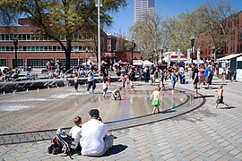 Children in the fountain